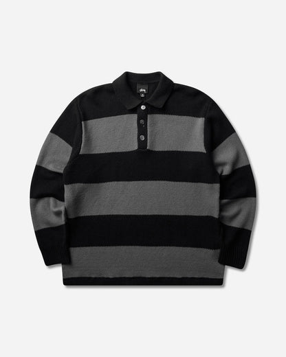 Stüssy Pique Knit Stripe Rugby Black Knitwears Sweaters 117317SJ 0001