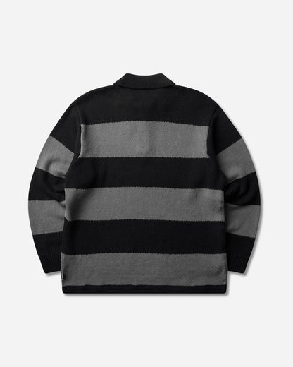 Stüssy Pique Knit Stripe Rugby Black Knitwears Sweaters 117317SJ 0001