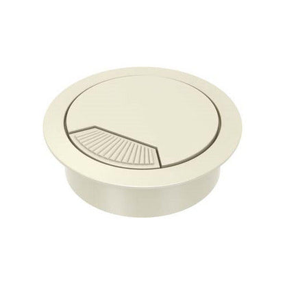 Plastic Cord Hole Cover for Furniture – Durable Beige Cable Management Solution for Workstations