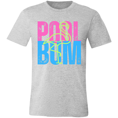 Pool Bum Flamingo graphic t-shirt in Athletic Heather