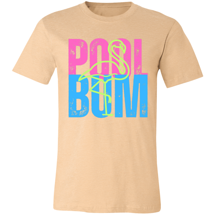 Pool Bum Flamingo graphic t-shirt in Heather Sand Dune