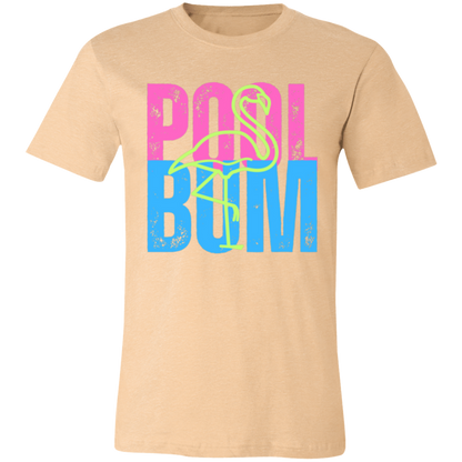 Pool Bum Flamingo graphic t-shirt in Heather Sand Dune