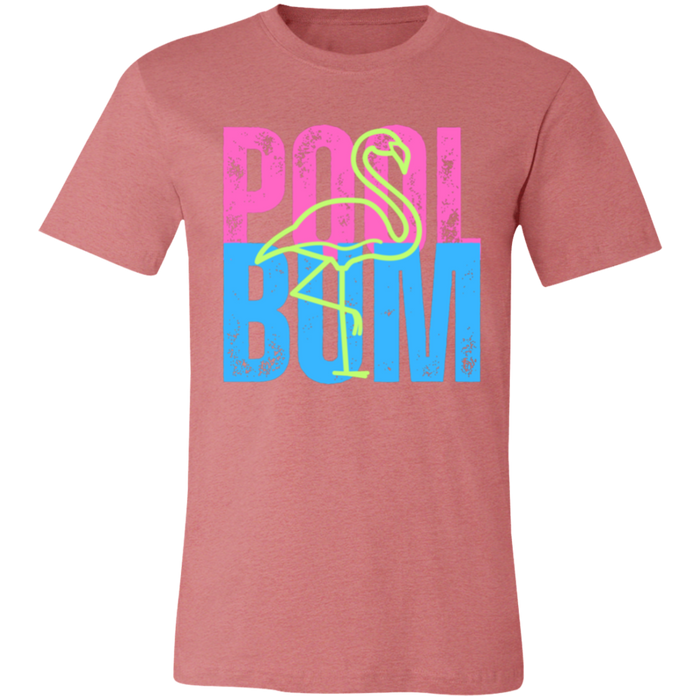 Pool Bum Flamingo graphic t-shirt in Heather Mauve