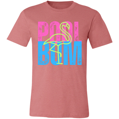Pool Bum Flamingo graphic t-shirt in Heather Mauve