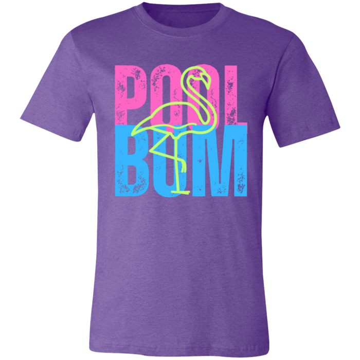 Pool Bum Flamingo graphic t-shirt in Heather Team Purple
