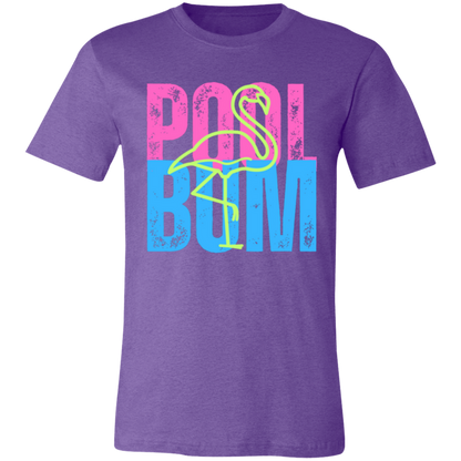 Pool Bum Flamingo graphic t-shirt in Heather Team Purple