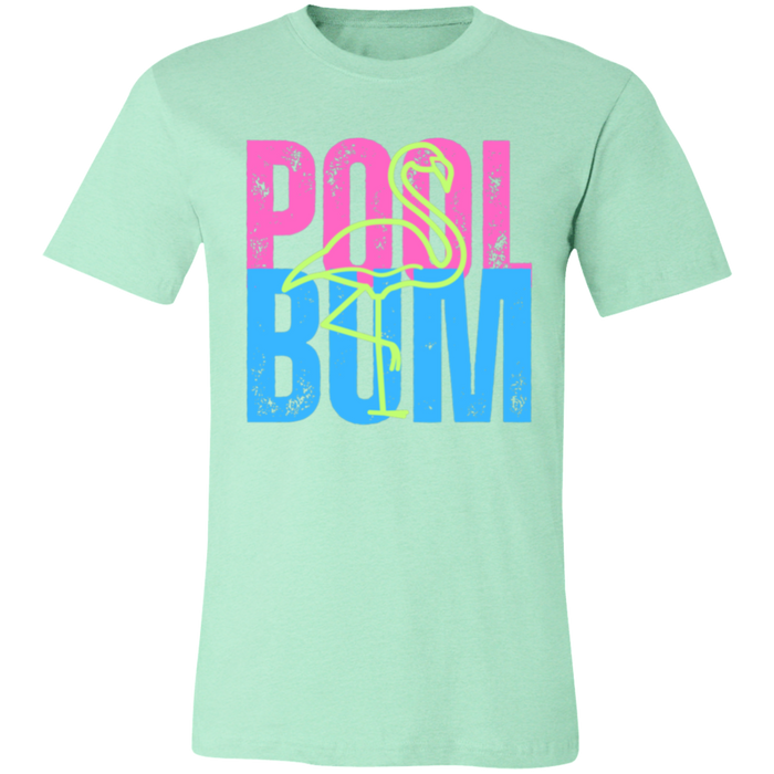 Pool Bum Flamingo graphic t-shirt in Heather Mint