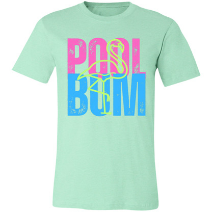 Pool Bum Flamingo graphic t-shirt in Heather Mint