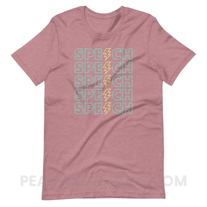 Power of Speech Premium Soft Tee - Heather Orchid / S - peachiespeechie.com