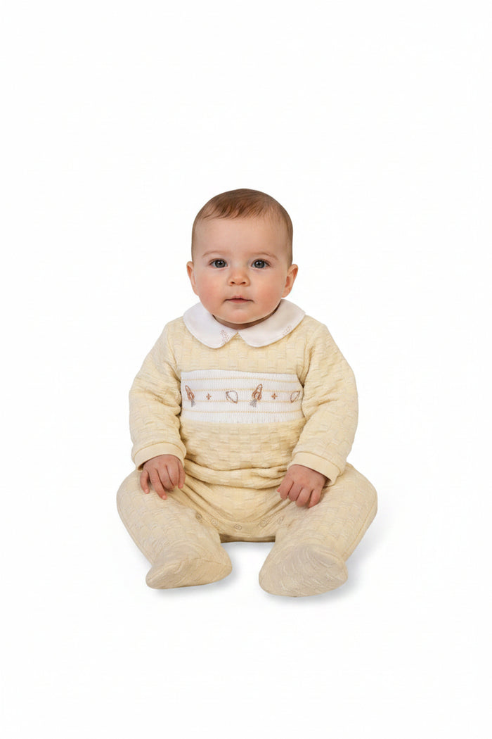 Premature Baby Boys All-In-One with Smocking - Space (3-8lbs) (PK6)  PB-20-731