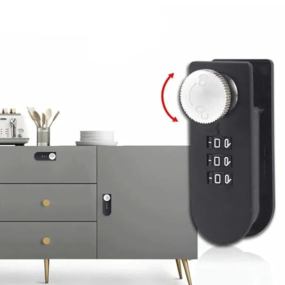 Premium 3-Digit Combination Cam Lock with Key Override for Office Table, Drawer, Cabinet & Storage Units