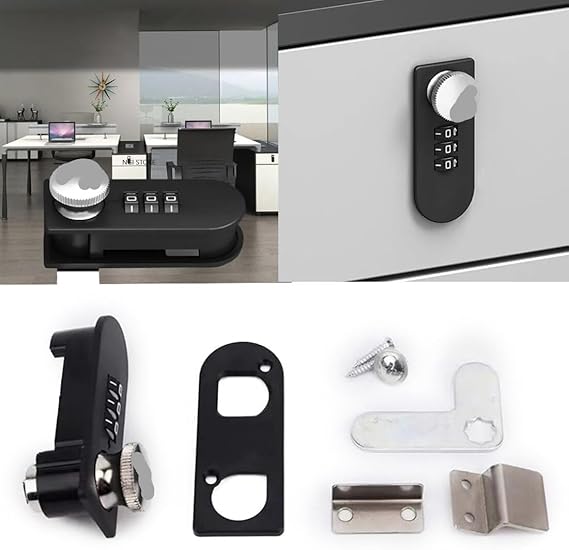 Premium 3-Digit Combination Cam Lock with Key Override for Office Table, Drawer, Cabinet & Storage Units