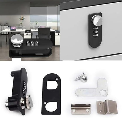 Premium 3-Digit Combination Cam Lock with Key Override for Office Table, Drawer, Cabinet & Storage Units