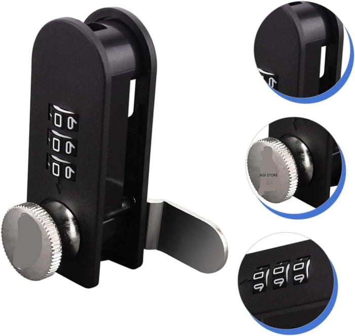 Premium 3-Digit Combination Cam Lock with Key Override for Office Table, Drawer, Cabinet & Storage Units