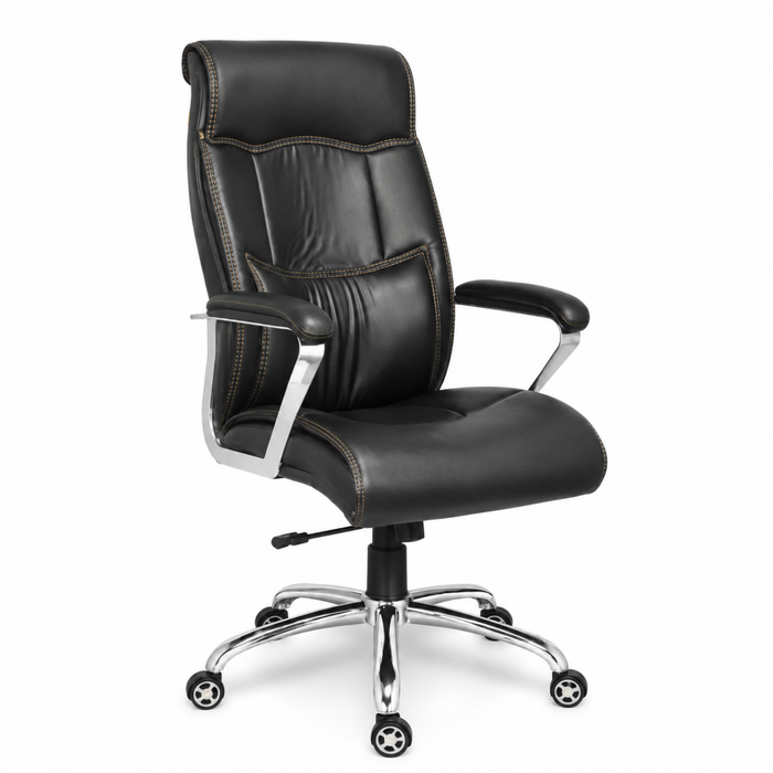 Premium Boss Office Chair, Leatherette Cushioning, High Back Design and Sturdy Chrome Base