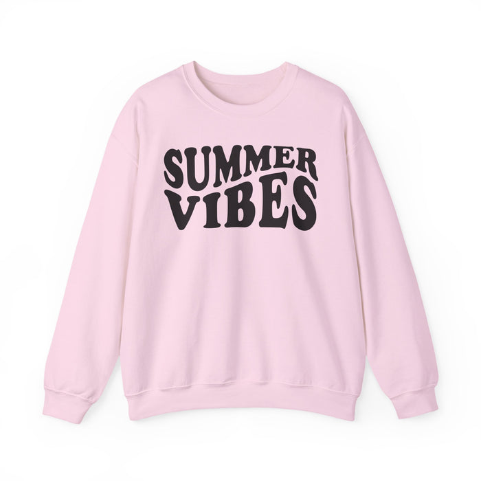 Retro Summer Vibes crewneck sweatshirt in Light Pink