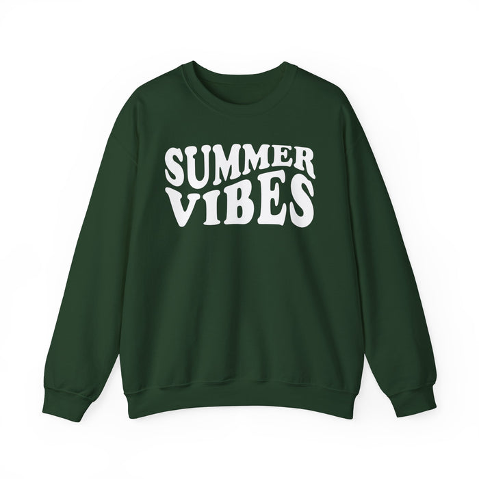 Retro Summer Vibes crewneck sweatshirt in Forest Green