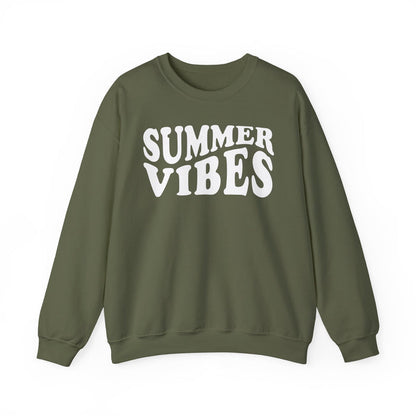 Retro Summer Vibes crewneck sweatshirt in Military Green