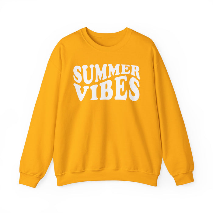 Retro Summer Vibes crewneck sweatshirt in Gold