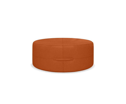 Round Ottoman For Home Furniture Upholstery Pu Leatherette, Comfortable Seating Multi-Functional for Living Room - Brown
