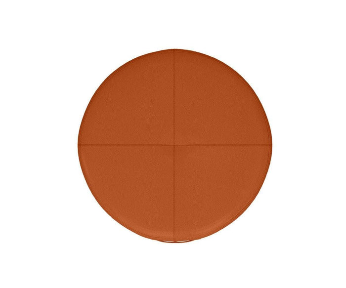 Round Ottoman For Home Furniture Upholstery Pu Leatherette, Comfortable Seating Multi-Functional for Living Room - Brown