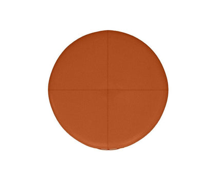 Round Ottoman For Home Furniture Upholstery Pu Leatherette, Comfortable Seating Multi-Functional for Living Room - Brown