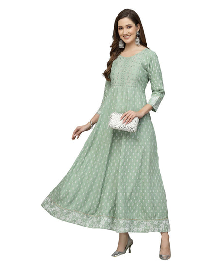 Sage Green Anarkali