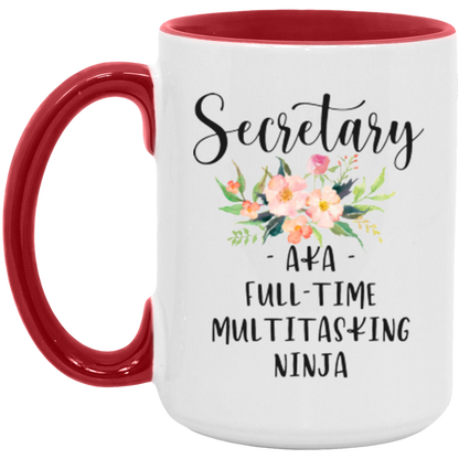 Secretary AKA Full-Time Multitasking Ninja ceramic coffee mug, product photo 3
