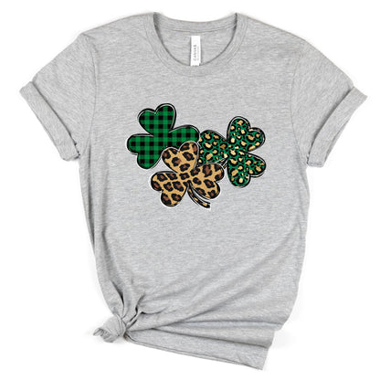 Shamrocks Plaid and Leopard T-Shirt