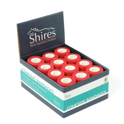 Shires Cohesive Bandages (box of 12) - Black - 10Cm