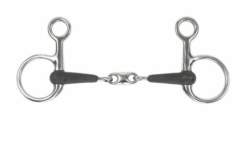 Shires Equikind+ Hanging Cheek Peanut Link Bit - Black - 4.5