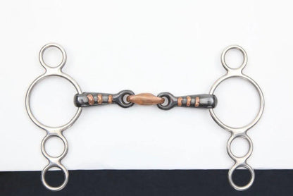 Shires Three Ring Dutch Gag With Lozenge - Black Sweet Iorn - 4.5