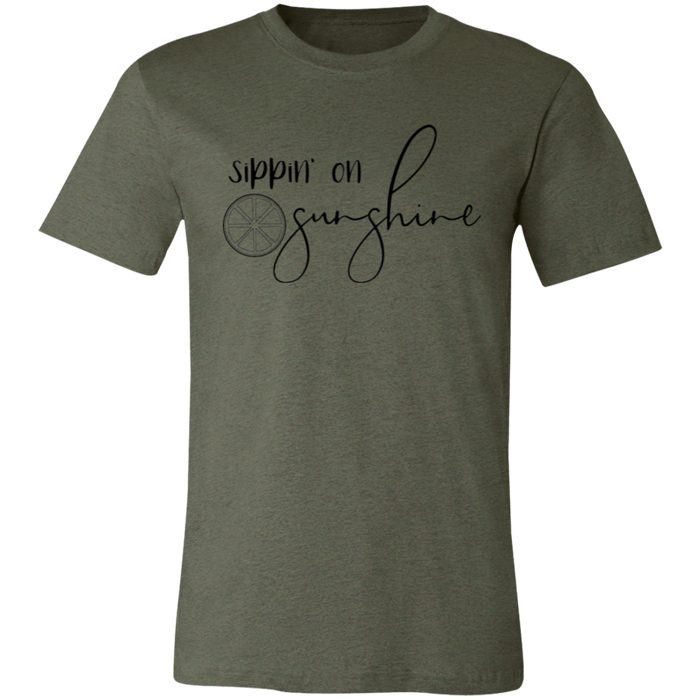 Sippin On Sunshine graphic t-shirt in Heather Military Green