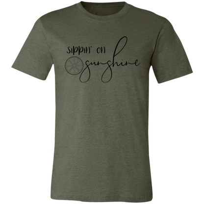 Sippin On Sunshine graphic t-shirt in Heather Military Green