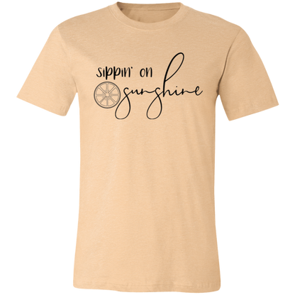 Sippin On Sunshine graphic t-shirt in Heather Sand Dune