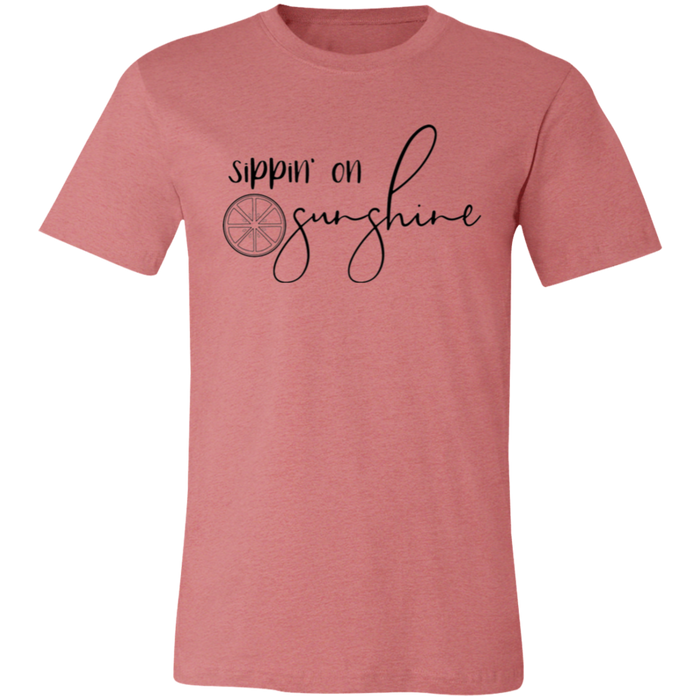 Sippin On Sunshine graphic t-shirt in Heather Mauve