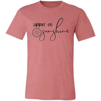 Sippin On Sunshine graphic t-shirt in Heather Mauve