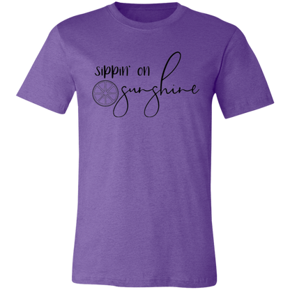 Sippin On Sunshine graphic t-shirt in Heather Team Purple