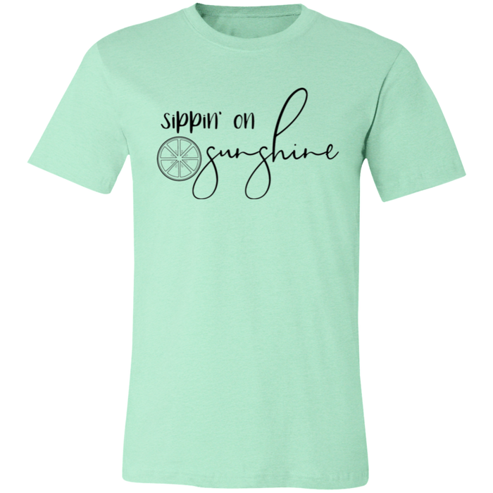 Sippin On Sunshine graphic t-shirt in Heather Mint