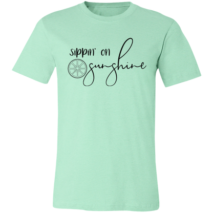 Sippin On Sunshine graphic t-shirt in Heather Mint