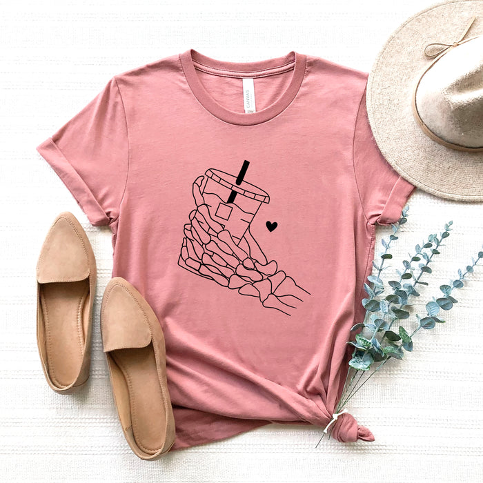 Skeleton Coffee graphic t-shirt