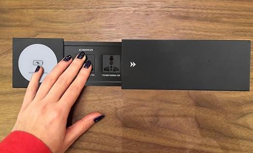 Slide-Out Cable Cubby with 15W Wireless Charger – Multi-Functional Power & Connectivity Box-PUB-007