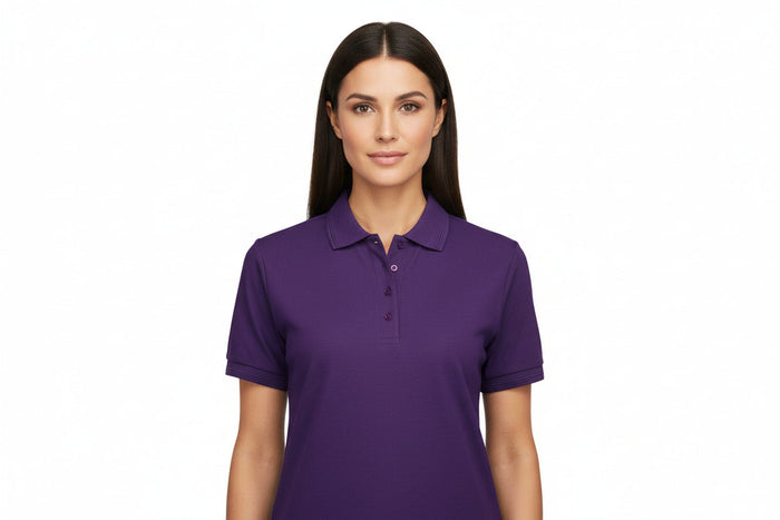 Slitstark dam polo-t-shirt i lila