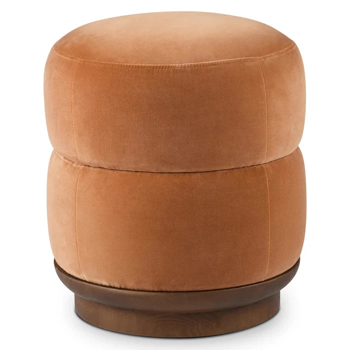 Soft velvet Ottoman-solid wood base with firm foam padding for durability and comfort