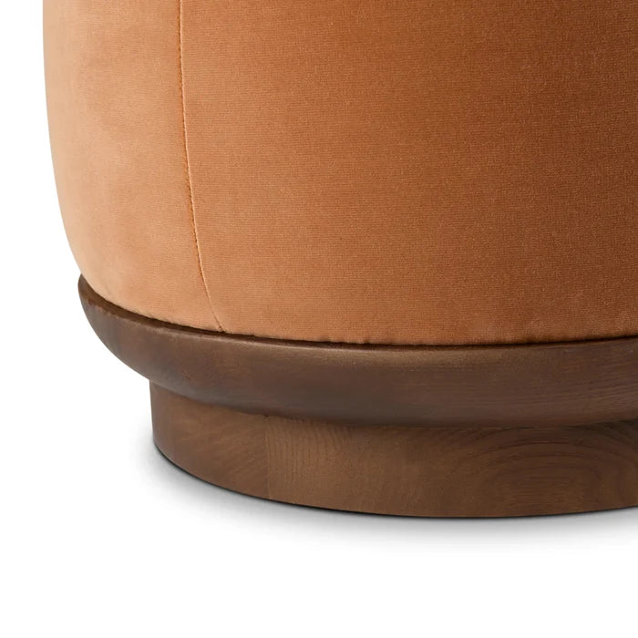 Soft velvet Ottoman-solid wood base with firm foam padding for durability and comfort