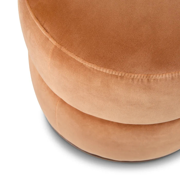 Soft velvet Ottoman-solid wood base with firm foam padding for durability and comfort