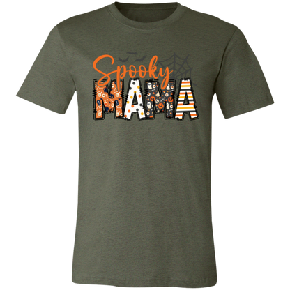 Spooky Mama graphic t-shirt in Heather Military Green