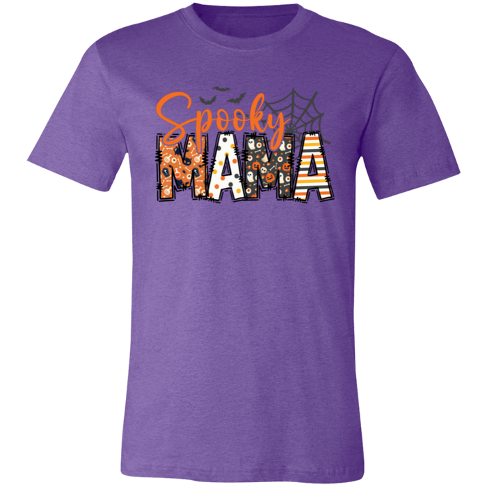 Spooky Mama graphic t-shirt in Heather Team Purple