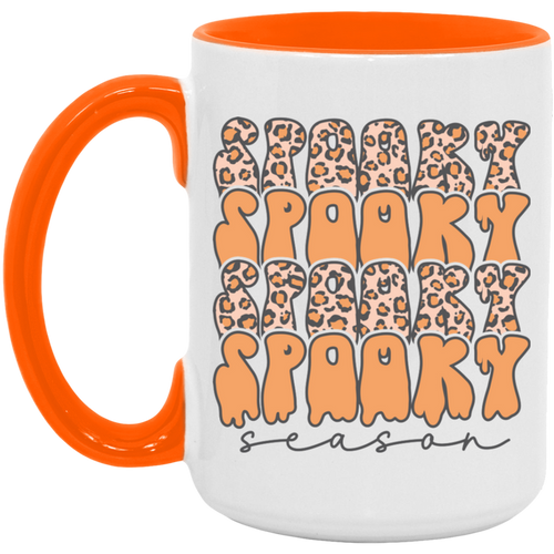 Spooky Season Cheetah ceramic coffee mug