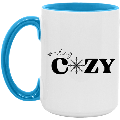 Stay Cozy Snowflake ceramic coffee mug, product photo 2
